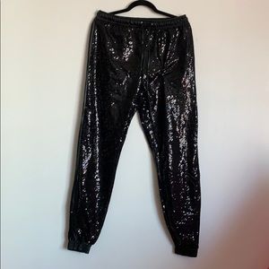⚠️ Closet Clean Out Black Sequin Track Pants